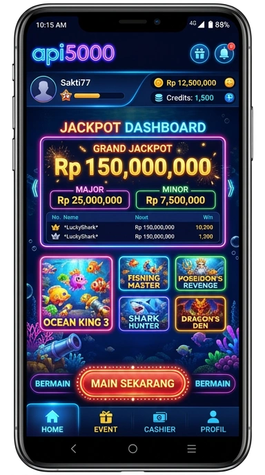 Tampilan aplikasi api5000 yang sederhana dan menarik.